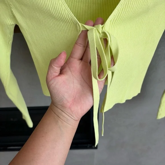 NWOT ZARA knit Cardigan with bow, Size S - Picture 9 of 14